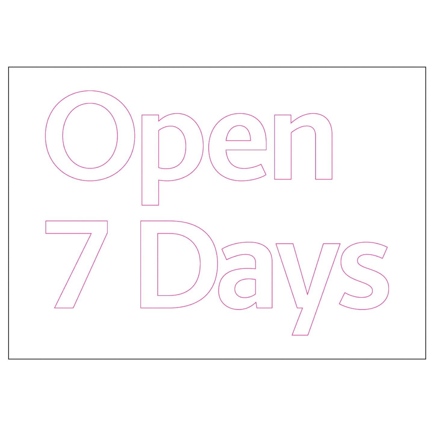 Door Decal - OPEN 7 DAYS [GX-46]